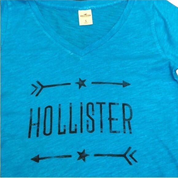 Hollister Blue Tee V Neck - Picture 3 of 3